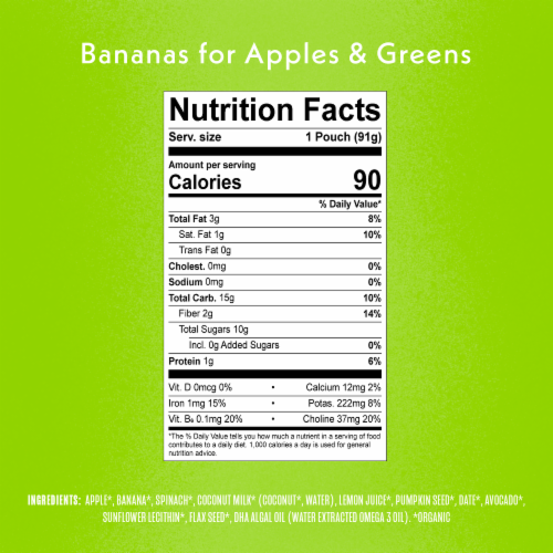 Once Upon a Farm™ Go-Go Greens Dairy Free Smoothie Pouch Perspective: top