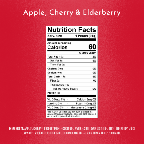 Once Upon A Farm™ Apple Cherry Elderberry Immunity Blend Yogurt Perspective: top