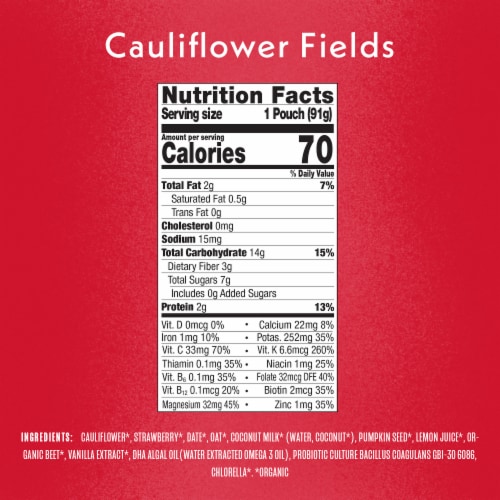 Once Upon a Farm™ Advanced Nutrition Cauliflower Fields Organic Baby Food Pouch Perspective: top