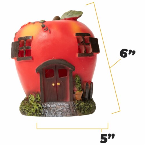 VP Home Apple Fairy House Solar Light, Flickering LED Garden Light Perspective: top