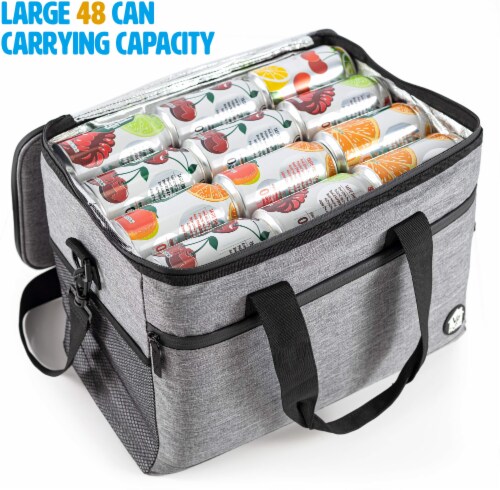 VP Home Heather Gray 48 Can Large Collapsible Insulated Cooler Bag
