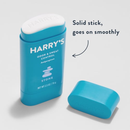 Harry's Odor & Sweat Control Men's Antiperspirant Deodorant Stick Stone Scent Perspective: top