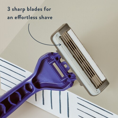 Harry's 3-Blade Men's Disposable Razors - Midnight Blue Perspective: top