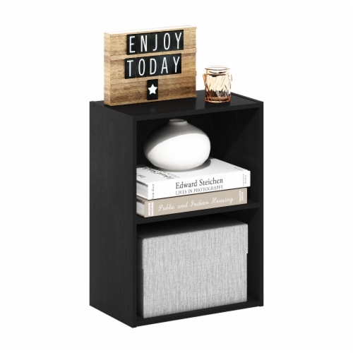 Furinno Luder 2-Tier Open Shelf Bookcase, Blackwood Perspective: top