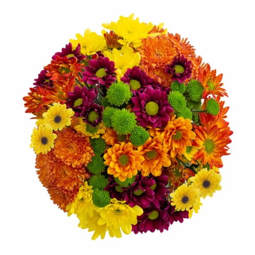 Fall Poms Bouquet Perspective: top