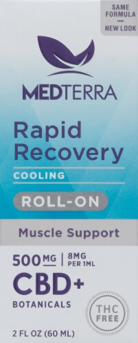 Medterra Relief + Recovery Muscle Support Roll-On CBD Cream Perspective: top