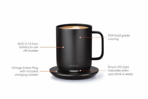 Ember Mug 2 10 Oz Temperature Control Smart Mug Black Perspective: top