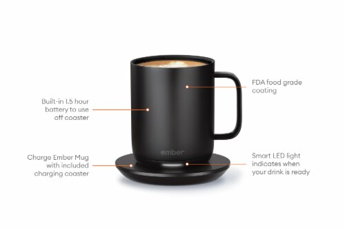 Ember Mug 2 10 Oz Temperature Control Smart Mug Black Perspective: top