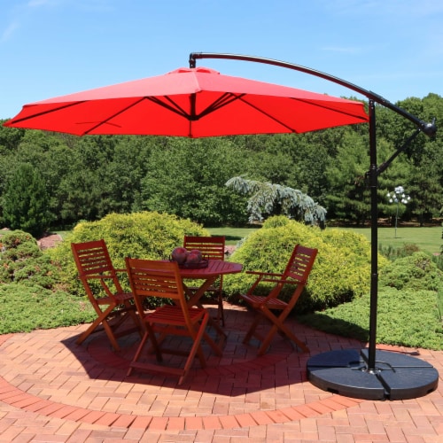 Sunnydaze 9.5 ft Cantilever Offset Patio Umbrella with Crank - Cherry Perspective: top