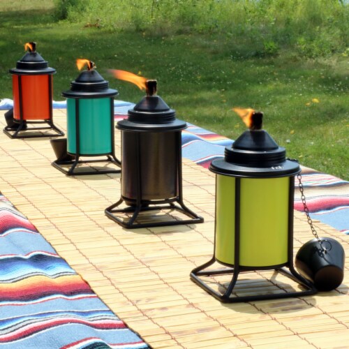 Tabletop Patio Torches Metal Multi-Color Outdoor Garden Lawn Table Decor - 8-Pack Perspective: top