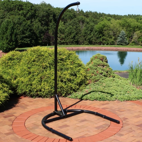 Sunnydaze U Base Powder Coated Steel Hanging Chair Stand Black 76 in 76.5 Mariano s
