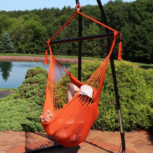 Sunnydaze Hanging Caribbean XL Hammock Chair Orange 1 unit s Smith s Food and Drug