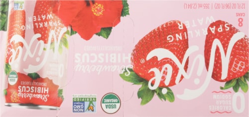 Nixie Strawberry Hibiscus Flavored Sparkling Water Cans Perspective: top