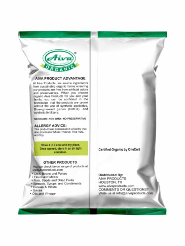 Aiva Organic Masoor Malka - Red Lentils Whole Without Husk - Usda Certified 2 lb Perspective: top