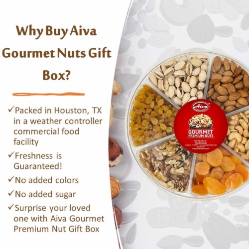 Aiva Holiday Nuts Gift Basket | Nut Mix Box | Fruit Nut Gift Box (1.8 lb) 1.8 LB Perspective: top