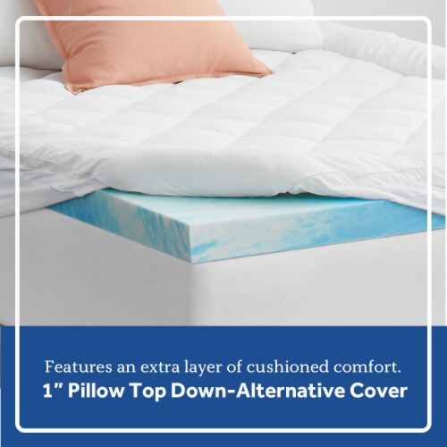 SealyChill™ 4" Gel-Infused Memory Foam Queen Mattress Topper Perspective: top