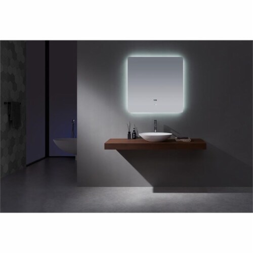 Lugano 36" Wide x 36" Tall LED Mirror w/ Defogger Perspective: top