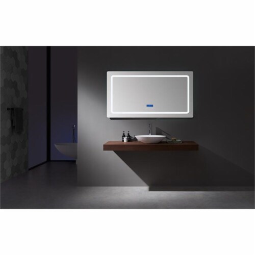Caldona 60" Wide x 32" Tall LED Mirror w/ Defogger Perspective: top