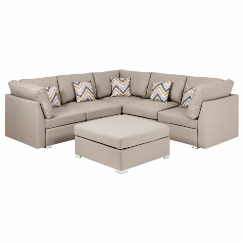 Beige reversible sectional deals