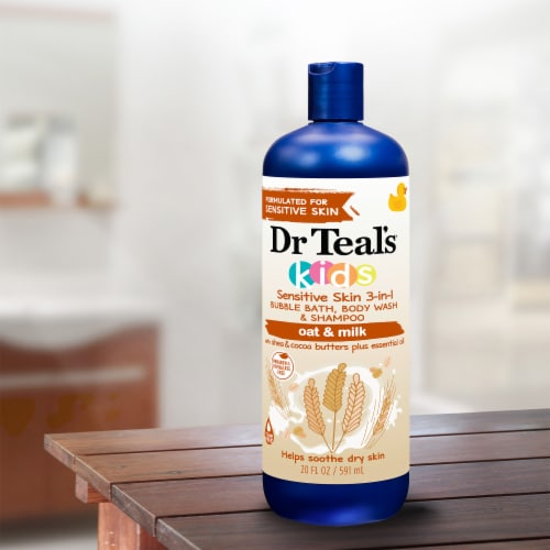 Dr Teal's® Kids Sensitive Skin Oat & Milk 3-in-1 Bubble Bath Body Wash & Shampoo Perspective: top