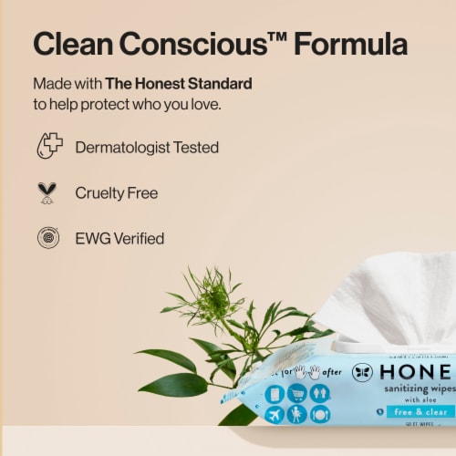 The Honest Company Fragrance Free Alcohol Sanitizing Wipes Perspective: top