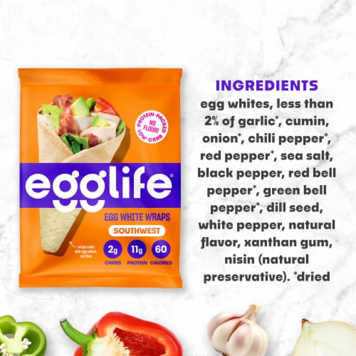 Egglife Southwest Style Egg White Wraps Perspective: top