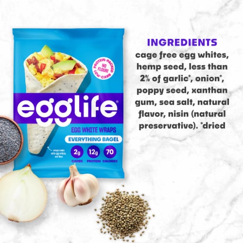 Egglife Everything Bagel Egg White Wraps Perspective: top