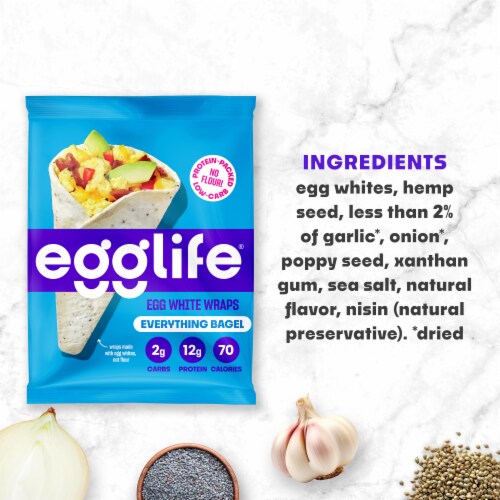 Egglife Everything Bagel Egg White Wraps Perspective: top