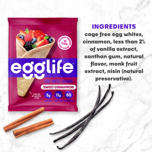 Egglife Sweet Cinnamon Egg White Wraps Perspective: top