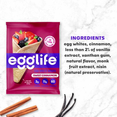 Egglife Sweet Cinnamon Egg White Wraps Perspective: top