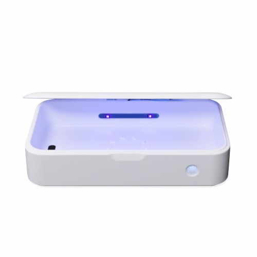 KeySmart® CleanTray™ UV Light Sterilization Case - White Perspective: top