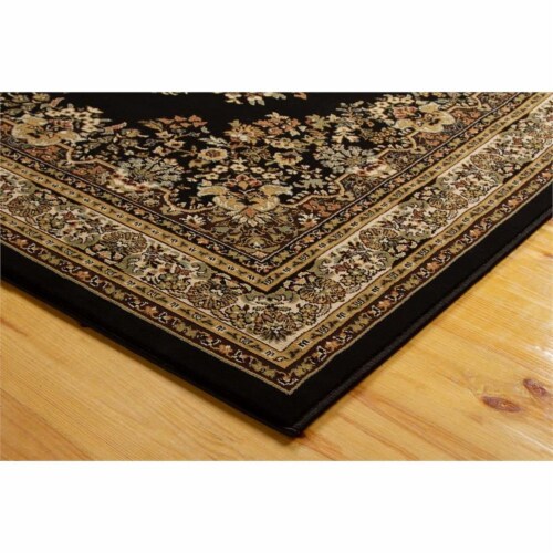 L-Baiet AK289C81 8 x 10 ft. Madeleine Oriental Rug, Black Perspective: top