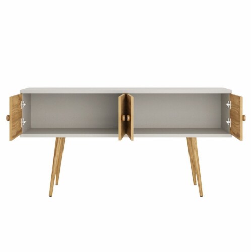 Theodore 60.0 Sideboard with 2 Shelves in Off White and Cinnamon Perspective: top