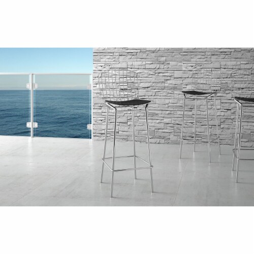 Madeline 41.73  Barstool, Set of 3 with Seat Cushion in Rose Pink Gold and White Perspective: top
