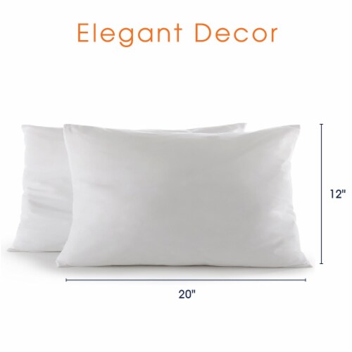 Cheer Collection Set of 2 Decorative White Square Accent Throw Pillows and Insert Perspective: top
