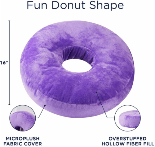Cheer Collection Super Soft Microplush Doughnut Pillow and Seat Cushion for Kids and Adults Perspective: top