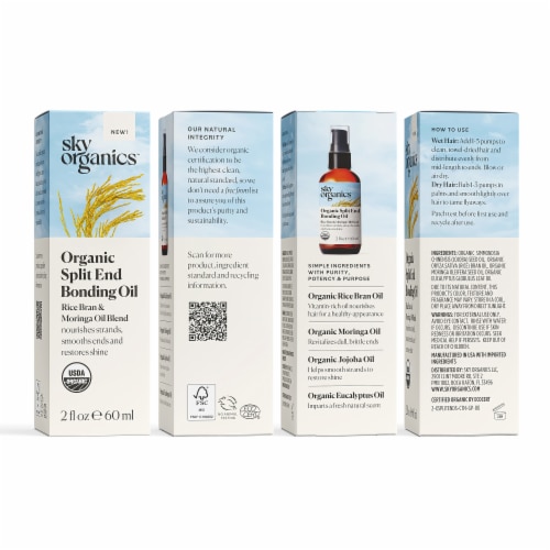 Sky Organics Organic Split End Bonding Oil - 2 fl oz (60 ml) Perspective: top