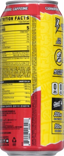 Ghost® Zero Sugar Sour Patch Kids Redberry Energy Drink Can Perspective: top