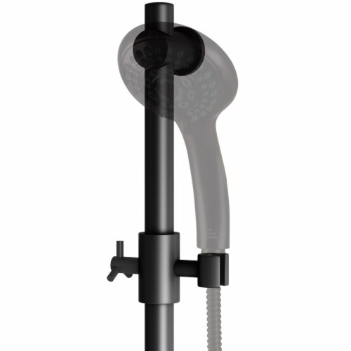 PULSE ShowerSpas Matte Black Adjustable Slide Bar Shower Panel Accessory Perspective: top