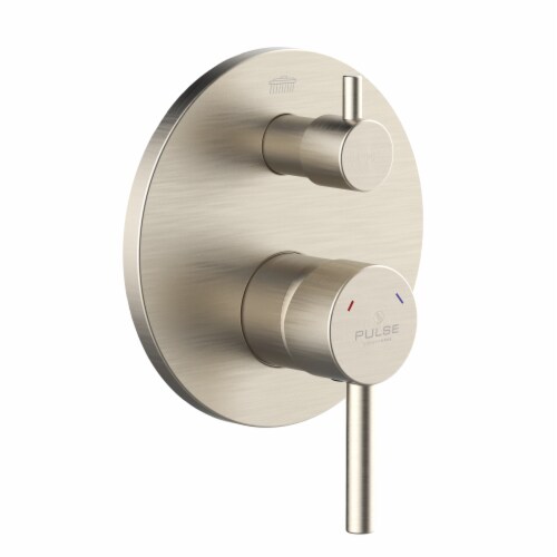 PULSE ShowerSpas Two Way TruTemp Pressure Balance Valve with Brushed Nickel Trim Kit Perspective: top