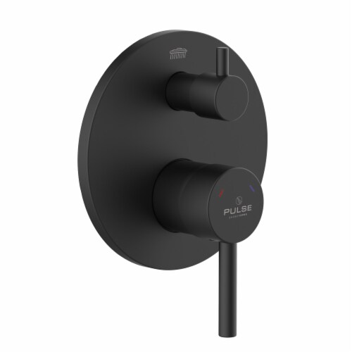 PULSE ShowerSpas Two Way TruTemp Pressure Balance Valve with Matte Black Trim Kit Perspective: top