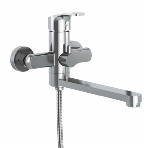 PULSE ShowerSpas Chrome Wall Mounted Tub Filler Perspective: top