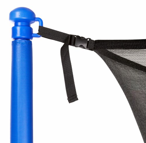10 FT Round Trampoline Set with Safety Enclosure System - Blue Perspective: top