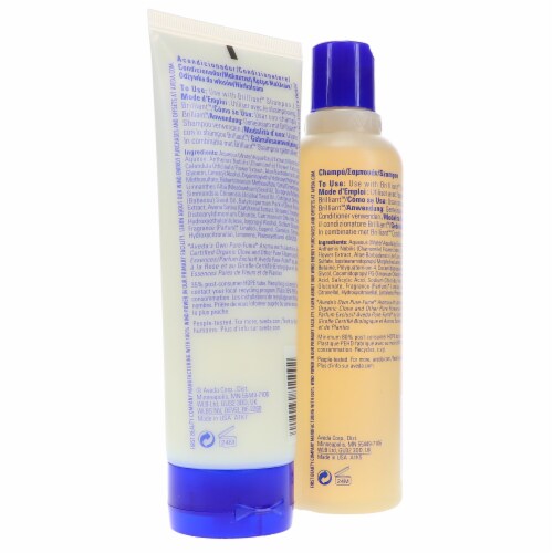 Aveda Brilliant Shampoo 8.5 oz & Brilliant Conditioner 6.7 oz Combo Pack Perspective: top