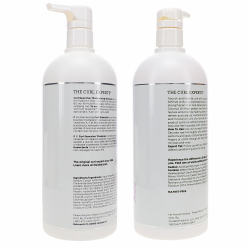Ouidad Curl Quencher Moisturizing Shampoo 33.8oz & Curl Immersion Low-Lather Coconut Cleansin Perspective: top