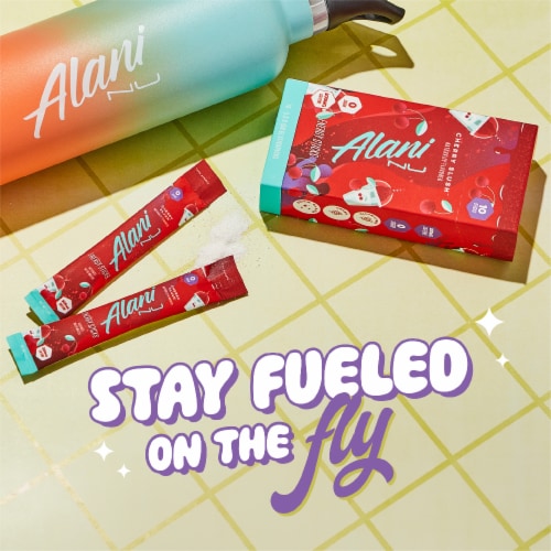 Alani Nu Zero Sugar Cherry Slush Energy Drink Mix Packets Perspective: top