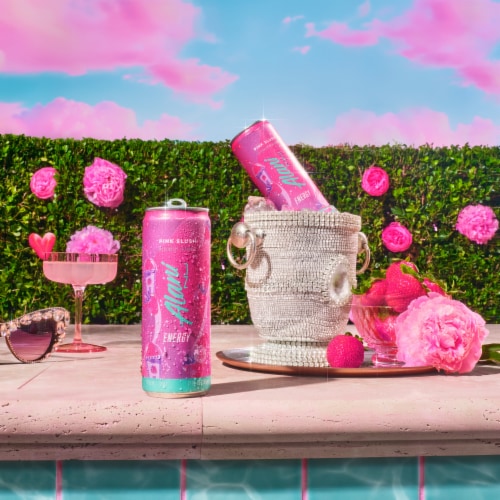 Alani Nu Pink Slush Sugar Free Energy Drink Cans Perspective: top