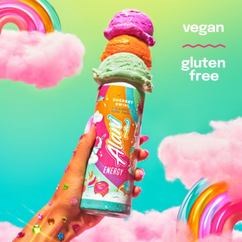 Alani Nu Sherbet Swirl Energy Drink Can Perspective: top