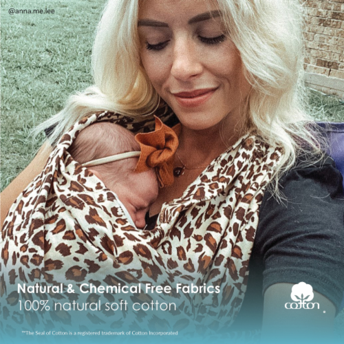 Baby K'tan Pre-Wrapped Ready To Wear Baby Carrier: Print Leopard Love Brown S Perspective: top