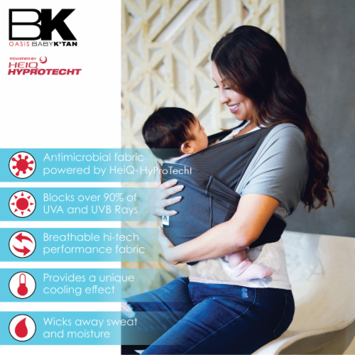 Baby K'tan Pre-Wrapped Ready To Wear Baby Carrier: Active Oasis Black & Grey XS Perspective: top